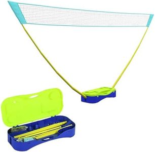 SPORTNOW Kit de badminton 2 en 1 - Filet de badminton avec support - Filet de volleyball réglable avec sac de transport - Pour l'intérieur et l'extérieur