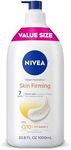 NIVEA Sheer Hydration Skin Firming Body Lotion with Q10 and Vitamin C, 72-Hour Body Moisturizer for Normal to Dry Skin, 33.8 Fl Oz Value Size Pump Bottle