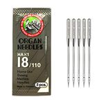 SSKR Premium Organ Art and Craft Stainless Steel Needles | Size 18 | HAx1-18/110 | Set of 05 Needles | Home Use Sewing Machine Needle (Pack of 05 Needles Set) | Needle Type : One Side Flat