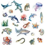 CHEFAN Ocean Animal Felt Board Story Pieces, Flannel Under The Sea Figure Precut Graph Marine Animals Themed Toy for Preschool Storytelling - 22 Pcs