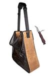 Earth Biome Large Waxed Canvas and Mesh Mushroom Foraging Kit with Pockets | Fruit Picking Bag for harvesting fruit and vegetables | Farmers Market Bag (Carob with Redwood Knife)