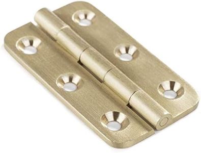 Keenkee 4 PCS Brushed Solid Brass Butt Hinges 2 Inch for Cabinet Doors, Trunks, Wood, Chest Lid, Crafts, Jewelry Box and Small Wooden Boxes, Furnitures, Round Corner Mortise Brass Hinge with Screws