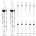 12Pcs 20ml Syringe, Liquid Measuring Syringe with Caps Feeding Syringe Sterile Packaged No Needle Plastic Syringes for Laboratory, Industry, Pet Feeding, Oil or Glue Applicator