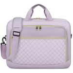 Laptop Bag 17.3 Inch Large Laptop Briefcase for Women Men Padded Travel Laptop Case Shoulder Bag Waterproof Computer Messenger Bag for Travel Business Office, Purplish Grey