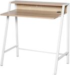 HOMCOM Writing Desk Computer Table Home Office PC Laptop Workstation Storage Shelf 84L x 45W cm White and Oak