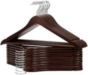 StorageWorks Wooden Suit Hanger, Heavy Duty Clothes Hangers 20 Pack, Light Walnut Color, Natural Wood Hangers for Suits, Shirts, Jackets, Pants