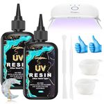 UV Resin Kit with Lamp, Upgraded 200g Crystal Clear UV Resin Hard with UV Light, UV Cure Resin for DIY Jewelry Making, Crafts, and Art Projects - Easy to Use, Low Odor, Non-Toxic