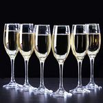 FINSTER Champagne Glasses Set of 8 (Crystal Premium Flute Wine Glass - 190ml)