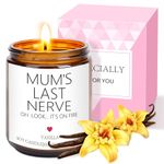 Vanilla Mum's Last Nerve Scented Candles Birthday Gifts for Mum, 7OZ Aromatherapy Soy Wax Candles Gifts Birthday Present Get Well Soon Gifts Mother's Day Gifts Idea for Mum Mom Mummy Mother Auntie