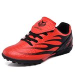 YHLLZY Kids Boys Football Boots Astro Turf Trainers Girls Soccer Athletics Training Shoes Teenager Outdoor Sport Shoes Sneakers for Unisex Kids Red 1UK