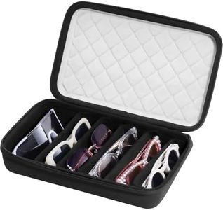 ProCase Hard Shell Travel Sunglasses Organizer, Portable Multiple Glasses Case for Travelling with 6 Adjustable Dividers, Eyeglasses Storage Box for Trip Men Women -7 Slots, Grey