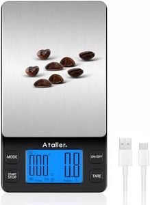 Ataller Mini Coffee Scale with Timer, USB Rechargeable Espresso Scale, Drip Coffee Scale, Digital Pocket Gram Scale and Ounce Scale, Resolution 0.1g, Max 2000g