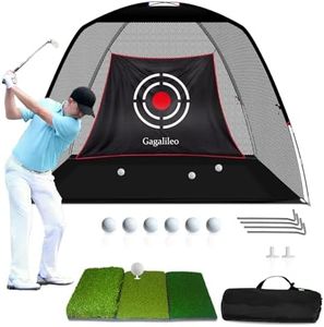 Driving Range Golf Net Golf Hitting Net Golf Nets Training Aids 10'X7'X6' for Backyard Chipping Net with Target and Carry Bag(Black Net-Without Bottom)