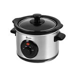 Swan SF17010N 1.5 Litre Slow Cooker with 3 Heat Settings, Glass Lid, 120W, Stainless Steel, Silver