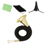 Totority Professional Waldhorn Brass Instrument, Beginner B♭ Key Hunting Horn, Gold and Black Colors, Suitable for Music Students and Birthday
