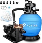 FOTING Sand Filter Pump for Above Ground Pool with Timer, Pool Sand Filter for High-Efficient Filtration & Circulation,Pool Pumps Above Ground with 7-Way Multi-Port Valve,13inch, 1HP 3800GPH