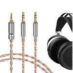 GEEKRIA 2.5mm Balanced Cable Compatible with HIFIMAN Sundara-C, SUNDARA, HE4XX, 400i, HE1000V2, Denon AH-D600, AH-D7200, 5N OCC Braided Silver Plated Audio Cord (2.5mm to Dual 3.5mm Male / 5ft)