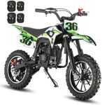 SYX MOTO Mini Dirt Bike for Kids, 40cc Gas Powered Dirt Bikes, 4 Stroke Off Road Mini Bikes, Trail Bike with Speeds up to 19 MPH, Weight Support Up to 132 LBS (Green)