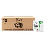 The Cheeky Panda Bamboo Kitchen Roll | 10 Kitchen Rolls - 1000 Super Strong Sheets | Naturally Strong and Absorbent Plastic Free Kitchen Paper Towels