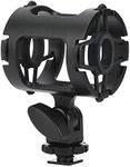 Topiky Universal Microphone Mount Holder Shock-proof Clamp with 3/8 inch Screw Cold Shoe Hole for Recording Broadcasting Studio
