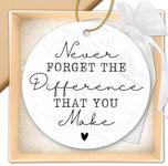 ZAGKOO Thank You Gifts - Never Forget The Difference You Make Ceramic Ornament Keepsake Appreciation Boss Day Gifts for Women, Men, Coworker, Employee - Christmas, Farewell, Goodbye, Leaving Ideas