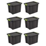 Sterilite Tuff1 Latching 18 Gallon Plastic Storage Tote Container & Lid (6 Pack)