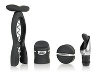 Rabbit 4 Piece Wine Tool Kit (Velvet Black)