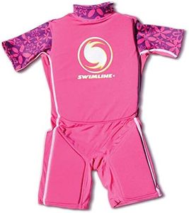 Swimline Lycra Floating Swimsuit Swim Trainer Wet Suit Life Vest Full Body Floatation Device for Water Safety and Skill Building, Medium, Pink
