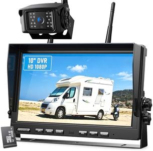 ZEROXCLUB 1080P Wireless Backup Camera System for RV Trailer Truck Camper,10 Inch DVR Monitor w/Recording IR Night Vision Digital Wireless Rear View Camera Adapter for Furrion Pre-Wired RVs,BW101SL