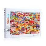 DEFWAY 500 Pieces Jigsaw Puzzles for Adults - Cute Candy Wrapper Wooden Jigsaw Puzzles, Free Time to Relax Entertainment Puzzle 52 * 38cm (07)