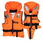 HonuNautic Life Jacket (Orange, Size 8) - Adults Over 90 kg, Solid Vest, 100N, CE ISO 12402-4, Unisex