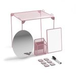 U Brands Locker Organizer and Decorating Kit, Back to School Essentials, Blush, 11-Piece, Includes Mirror, Shelf, Magnets, and Other Accessories