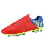 Dream Pairs 160471-M Men s Sport Flexible Athletic Lace Up Light Weight Outdoor Cleats Football Soccer Shoes Red/Royal/Lemon Green 13 D(M) US