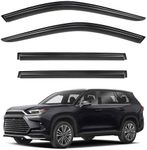 TECHPICCO Tape-On Rain Guards for Grand Highlander 2024-2025, Side Window Deflectors Wind Vent Visors Compatible with Toyota Grand Highlander Accessories 2024-2025 (4pcs)