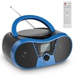 Gueray Bluetooth CD Player Boombox Portable Stereo Sound Speaker Boombox Player with AM/FM Radio USB MP3 Playback 3.5mm AUX Input Headphone Jack LCD Display Remote Control