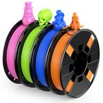 Entina 4 Colors PLA 3D Printer Filament, 1.75MM 200G, 4 Pack, +/- 0.02mm Accuracy, Compatible with 99% FDM 3D Printers & 3D Pens