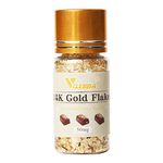 VGSEBA 24 K Edible Gold Leaf Flakes for Health & Spa, Decorative Dishes Cooking, Cakes & Chocolates Decoration, 50mg Small Genuine Gold Flakes