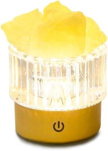MYDAYS&DESIGN Yellow Crystal Lamp Natural Citrine Lamp, Rocks Lamp Night Light for Room Home Decor Relaxation Ambiance (Yellow)