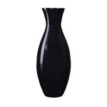 Villacera Handcrafted 20” Tall Black Classic Floor Vase for Silk Plants, Flowers, Filler Decor | Sustainable Bamboo