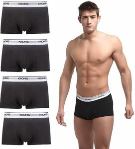 KRONIS Italian Designed Trunks 2 Pack Mens Underwear Premium 180gsm Cotton, Large, Black + Marble Grey