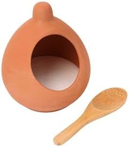Dexam 17851107 Salt Cellar and Spoon Set in Terracotta, Brown