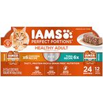 IAMS Perfect Portions Healthy Wet Cat Food Adult Grain Free Paté - Chicken and Tuna, 75 g (Pack of 12)