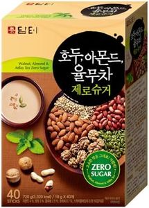 Damtuh Walnut Almond Adlay Tea Zero Sugar Drink Mix – Korean Yulmu Cha (Job’s Tears) Roasted Grain Nut Latte-Style Powder, Sweetened with Stevia, Caffeine-Free, 18g x 40 Sticks