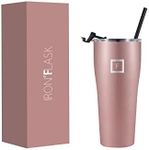 IRON °FLASK Insulated Rover Tumbler w/Lid & Straw - Leak Proof & Stainless Steel Bottle for Hot & Cold Drinks - Coffee Travel Mug, Water Metal Canteen, Thermal Cup - Rose Gold, 32 Oz