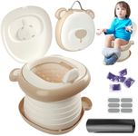 Portable potty seat for toddler travel, Portable toilet for kids with Potty Liners, Travel Bag, Foldable Car Potty for Toddler with Splash Guard, potty training toilet,baño portátil para niños