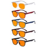 Eyekepper 5 Pack Fashion Design Blue Light Blocking Readers for Women Computer Reading Glasses Orange Tinted 2.00