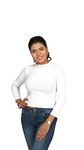 HABBADA FASHIONS' Premium Readymade Cotton Lycra Women's 3/4 Sleeve Crop Top/Blouse - Featuring Elegant Ruffle Neck Design for Women and Girls (Fits Free Size Range 32 to 42) (White)