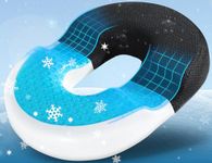 Cooling Gel Donut Pillow Seat Cushion for Tailbone Pain Relief and Hemorrhoids, Doughnut Seat Cushion Donut Pillow Postpartum for Pregnancy, Gel Donut Cushion Sitting Pillow for Office & Home