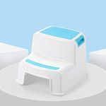 CBEX 2 Step Stool for Kids | Toddler Stool for Toilet Potty Training | Slip Resistant Soft Grip for Safety as Bathroom Potty Stool and Kitchen Step Stool | Dual Height & Wide Two Step