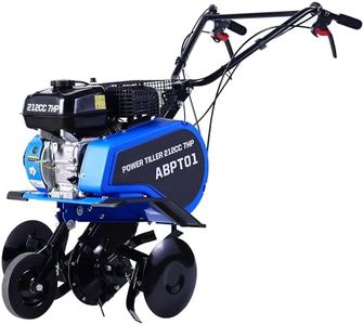 AidBuilt 212CC 7HP Gas Tiller, 22" Adjustable Width, 4-Cycle Engine Cultivator with Instant Reverse, Heavy-Duty Steel Tines for Hard Soil, New Ground Breaking, Weed & Deep Cultivation (Blue)